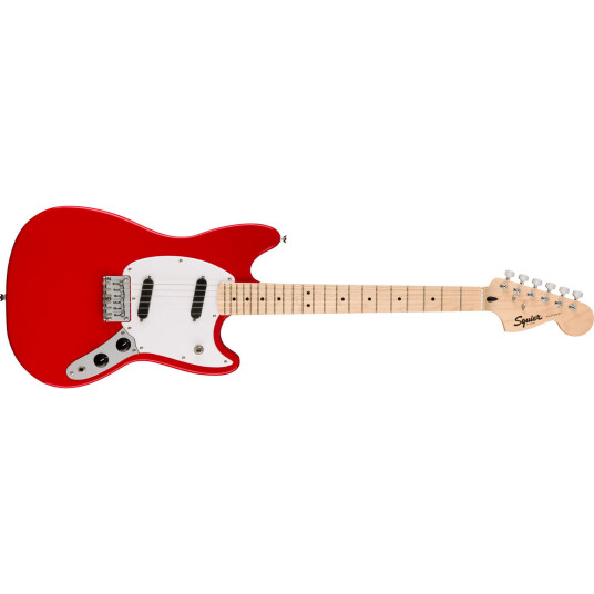 Squier Sonic Mustang, Maple Hvit Pickguard, Torino Rød