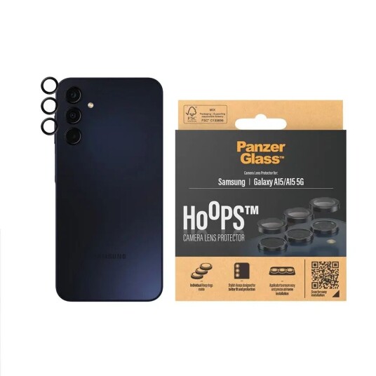 PanzerGlass Samsung Galaxy A15 / A15 (5G) PanzerGlass Hoops - Kamerabeskyttelse - Gjennomsiktig / Svart