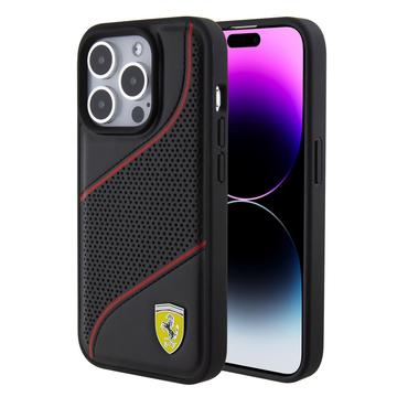 Ferrari Fehcp15lpwak Iphone 15 Pro 6.1" Black/Black Hardcase Perforated Waves Metal Logo