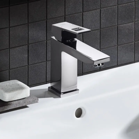 Grohe Eurocube servantbatteri Uten bunnventil med EcoJoy, Krom