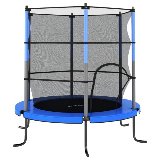 vidaXL Trampoline med sikkerhetsnett 140x160 cm blå