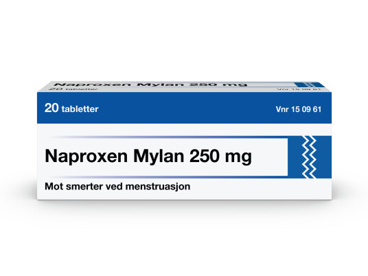 Naproxen Tabletter 250 mg, 20 stk. på brett