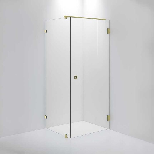 INR Iconic Nordic Rooms Dusjhjørne ARC 13 Original Brushed Brass / 80x90cm Klart Glass