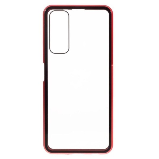 INCOVER Huawei P Smart 2021 Magnetisk Deksel m. Glas Forside & Bakside- Rød