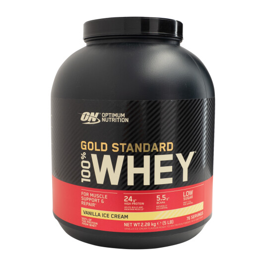 Optimum Nutrition 100 % Whey Gold Standard 2270 g, proteinpulver 2270g Vanilla Ice Cream