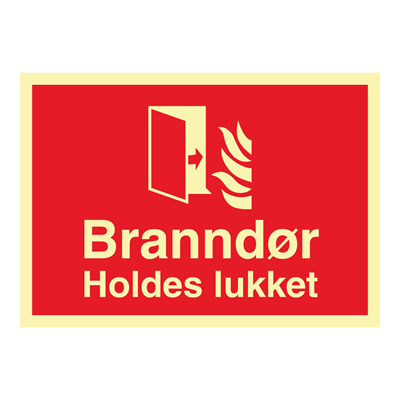 Jo Safety Branndør. Holdes lukket Etterlysende vinyl PV A4 297 x 210 mm 6305015PVA4