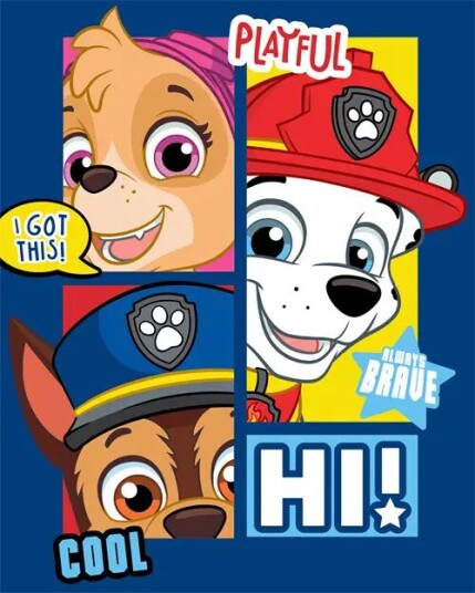 Barneteppe - Paw Patrol og hans valpevenner - 100x140 cm - Mykt fleeceteppe - Borg living