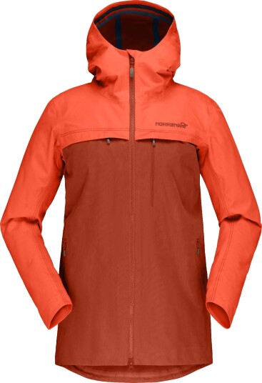 Norr?na Women's Svalbard Cotton Jacket S, Orange Alert/Rooibos Tea