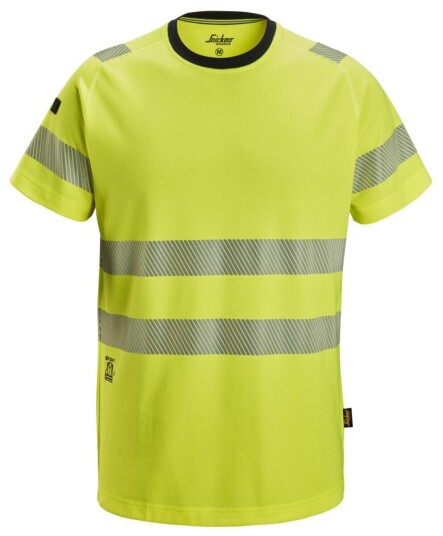 Snickers 2539 T-skjorte, HiVis kl.2 Mann, Str. L, HiVis Gul