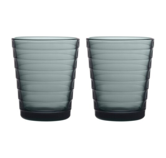 Iittala Aino Aalto Glass 22 cl Mørk Grå 2-pk