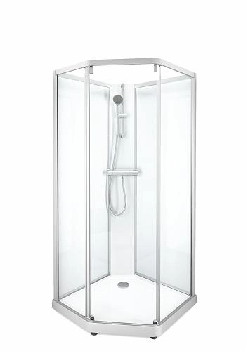 Contura Showerama 10-5 Classic 100x100 cm, alu matt profil, klart glass