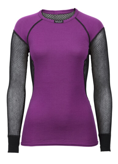 Brynje of Norway Brynje Lady Wool Thermo Shirt Black Violet (#1B1A1D , #783174) Dame XL