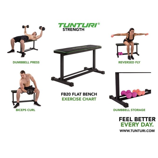 Tunturi Fitness FB20 Flat Bench, Träningsbänkar