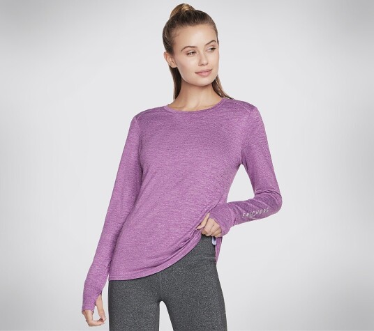 Skechers GO DRI Swift Long Sleeve Crew L Lilla Dame