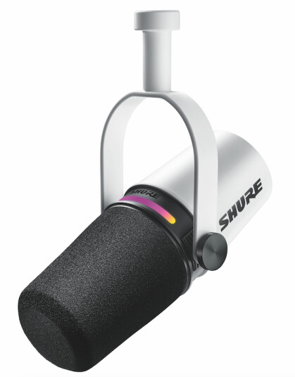 Shure MV7+ podcastmikrofon (hvit)