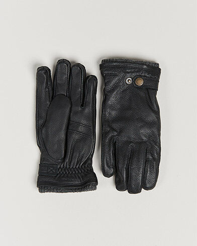 Hestra Utsjö Fleece Liner Buckle Elkskin Glove Black