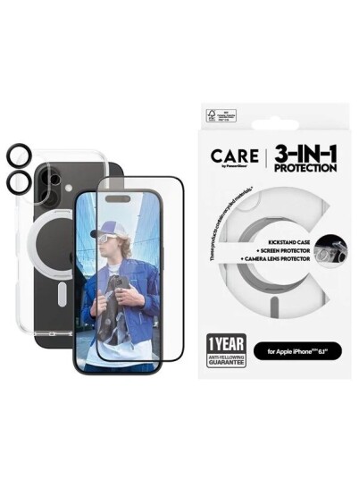 CARE by PanzerGlass Feature 3-in-1 Ceramic Bundle iPhone 16