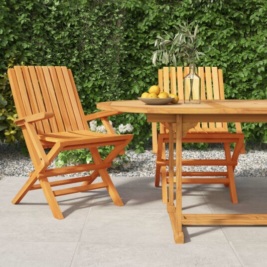 vidaXL Klappstoler 2 stk 61x67x90 cm heltre teak