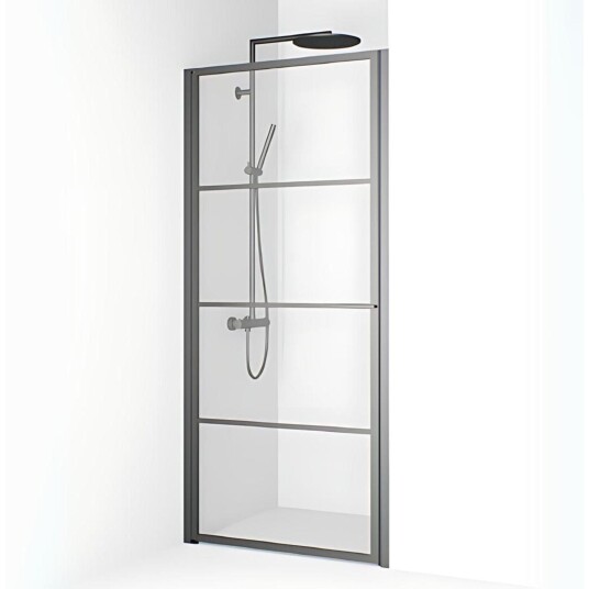 Macro Design Empire Nisjedusj Gunmetal / 92-95cm Klart Glass med Sprosser