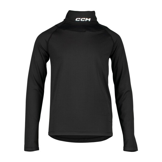 CCM Neck Guard LS TOP, langermet genser barn XS (120) BLACK