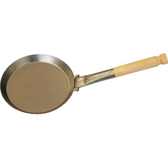 Stabilotherm Camping Frying Pan Folding Handle 21 cm, Steel/Wood