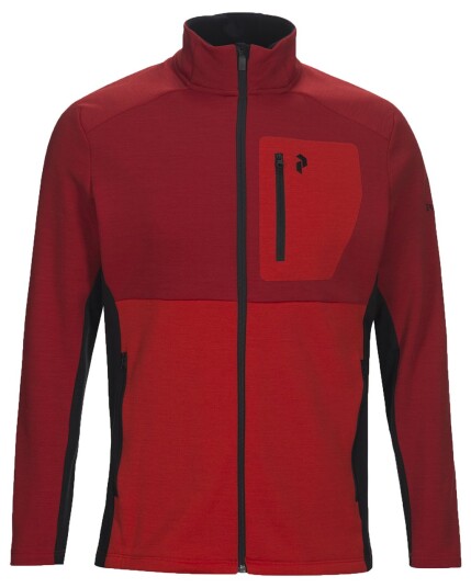 Peak Performance Helo Mid Zip Jacket M Dark Chilli (Storlek S)