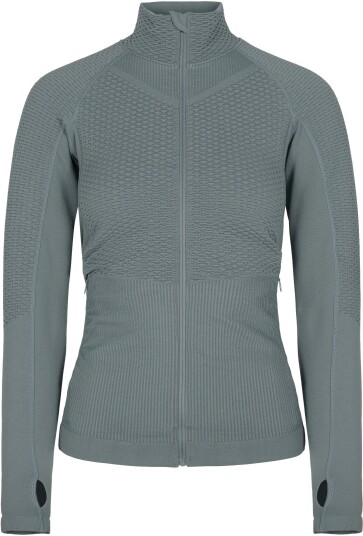 Johaug Vision Wool Seamless Midlayer Jacket Dame Green/Blue XS/S