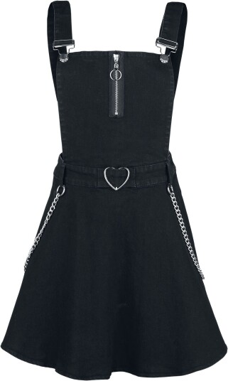 Jawbreaker - Goth Kort kjole - Love Me Right Dungeree Style Dress - L til XXL - Damer - svart