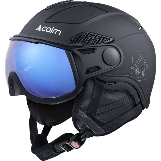 Cairn Helios Leather Evolight NXT, Skihjelm med visir, Mat Black 55-57cm