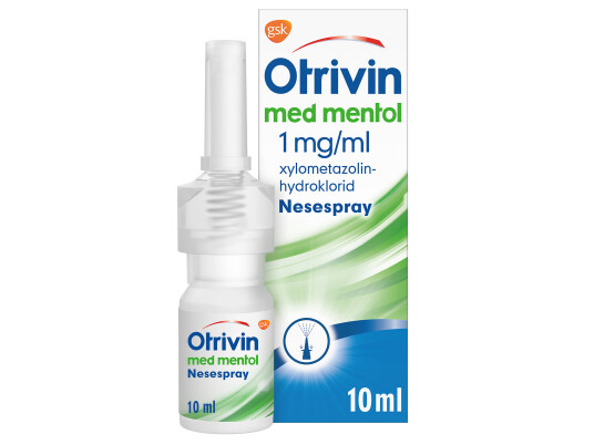 Otrivin Nesespray, 1 mg/ml, Til voksen, Mentol, 10 ml