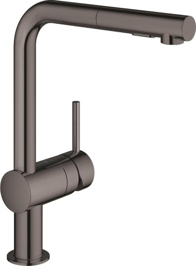 Grohe Minta blandebatteri med L-kran og hånddusj (hard graphite) 705786608