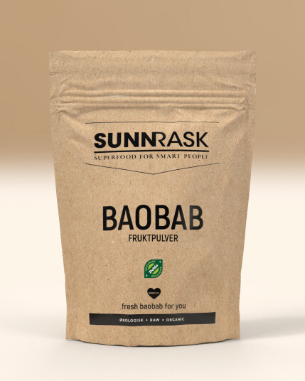 SunnRask Økologisk Baobab Pulver 200g