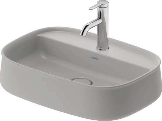 Duravit Zencha Toppmontert Servant 550x390 mm, 1 bl.hull, u/o.l, Grå Matt