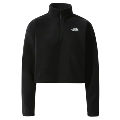 The North Face W 100 Glacier Cropped 1/4 Zip - Tnf Black L