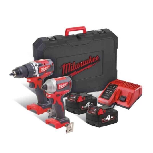 Milwaukee Kombipakke M18 CBLPP2B-402C 18V, 4.0Ah, med koffert