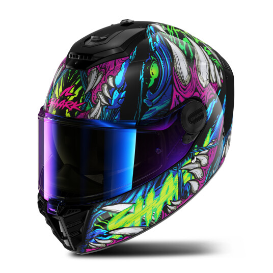 Shark Spartan RS Shaytan Full Face Helmet Black-Green-Violet