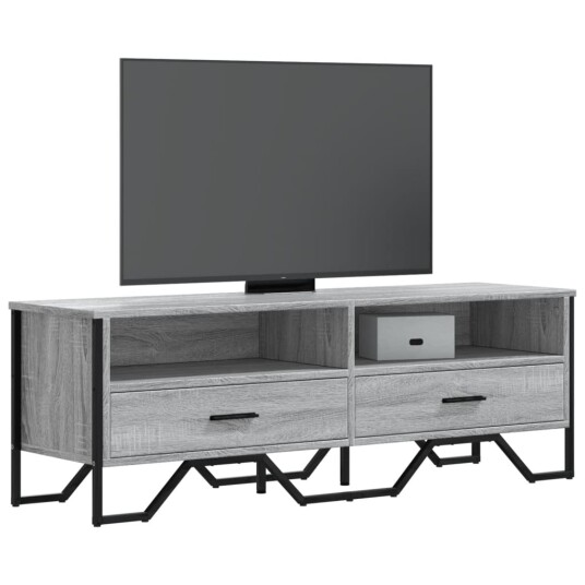  TV-benk grå sonoma 122x34x41 cm konstruert tre 848582