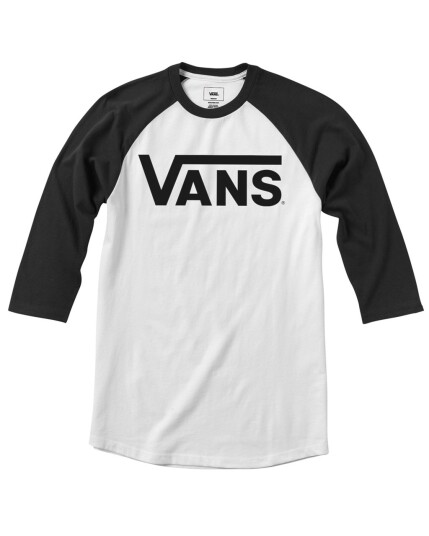 Vans By Vans Classic Raglan Boys JR White/Black (Storlek L)