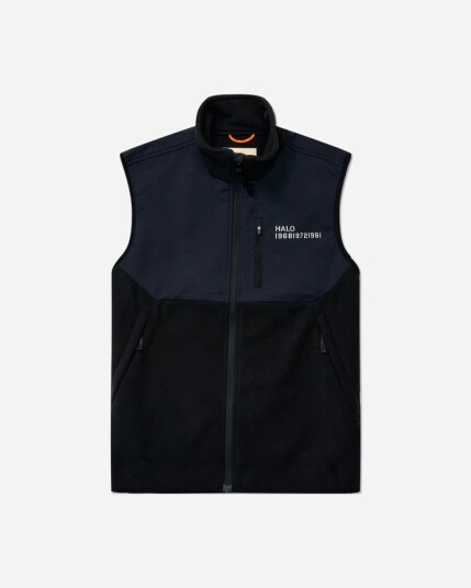 Halo Blocked Fleece Vest - Black