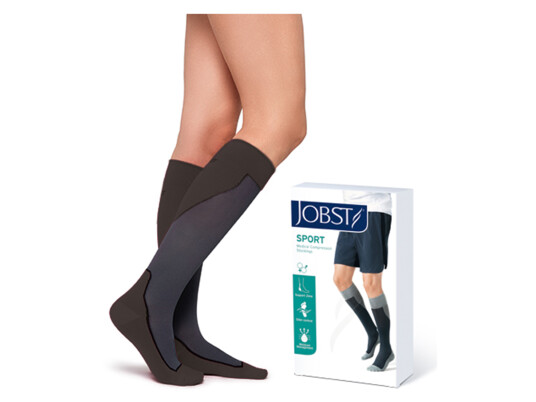 JOBST Sport knestrømpe klasse1, X-Large, sort, 1 par