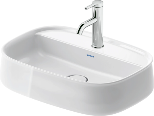 Duravit Zencha Toppmontert Servant 550x390 mm, 1 bl.hull, u/o.l, Hvit m/WG