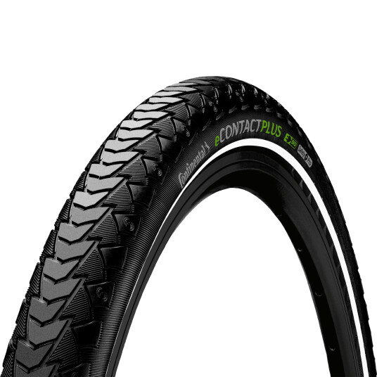 Continental EContact Plus black/black reflex wire 50-622, elsykkeldekk, 50 mm  50-622 BLACK