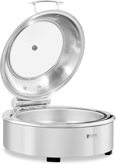 Chafing Dish - rund med visningsvindu - Royal Catering - 5.5 L - bre RCCD-RT7_6L