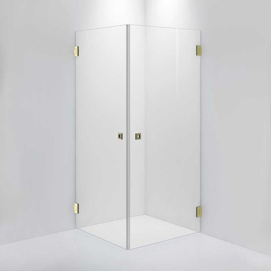 INR Iconic Nordic Rooms Dusjhjørne ARC 12 Original Brushed Brass / 90x90cm Klart Glass