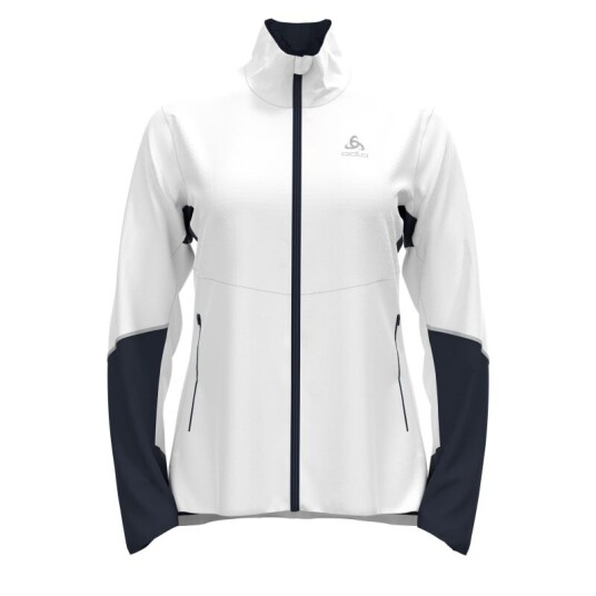 Odlo Women's Jacket Langnes XL, White - Dark Sapphire