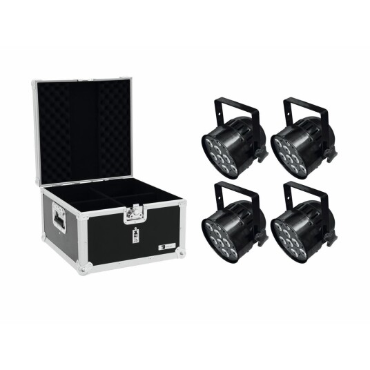 EuroLite Set 4x Led Par-56 Hcl Short Svart & Eps Case