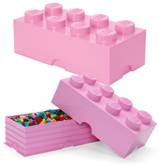 LEGO Storage Brick 8 oppbevaringsboks med lokk 50 x 25 cm light Purple design collection