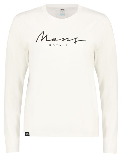 Mons Royale Suki BF L/S W White (Storlek M)