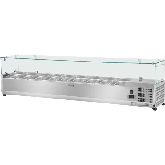 Royal Catering Kjølevitrine  180 x 33 cm  Glassmonter 10010931