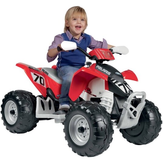 Peg Perego Polaris Outlaw 330W rød elektrisk firhjuling 12V med 2 hastigheter